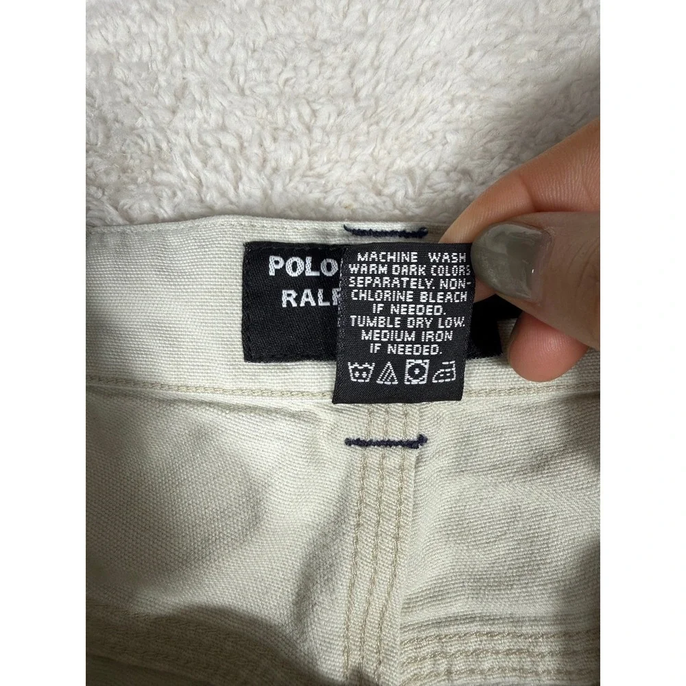 Polo Jeans Co Ralph Lauren Carpenter Shorts Boys 14 Beige Good Utility Workwear